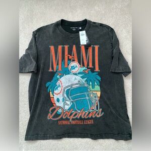 Abercrombie & Fitch Miami Dolphins Oversized Graphic Large T-Shirt